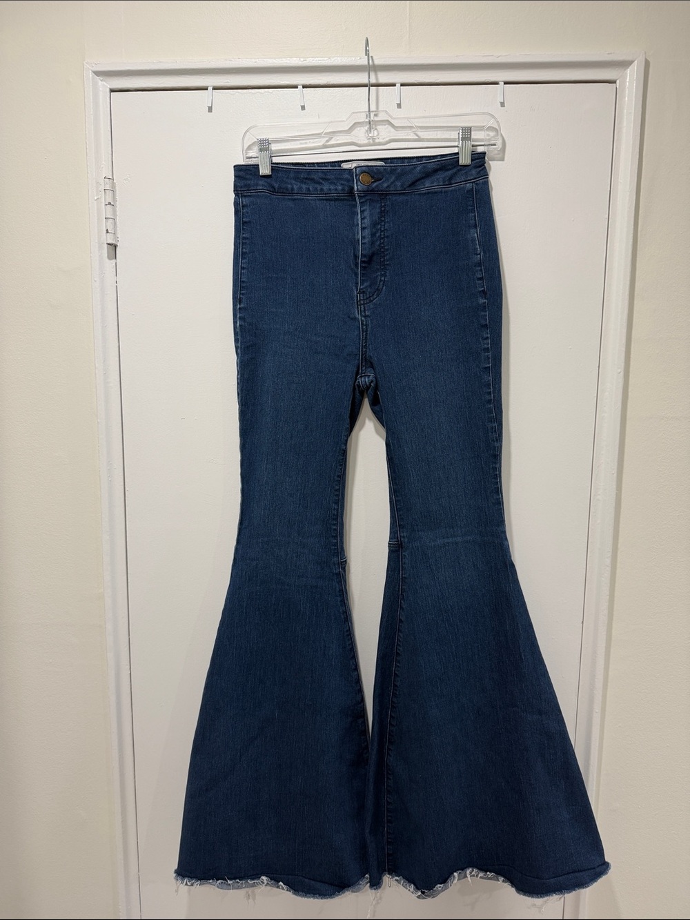 Free People High-Waist Dark Blue Flare Jeans